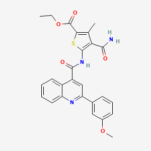 molecular formula C26H23N3O5S B5972566 ethyl 4-(aminocarbonyl)-5-({[2-(3-methoxyphenyl)-4-quinolinyl]carbonyl}amino)-3-methyl-2-thiophenecarboxylate 