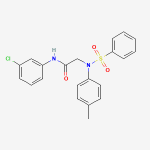 molecular formula C21H19ClN2O3S B5972575 N~1~-(3-chlorophenyl)-N~2~-(4-methylphenyl)-N~2~-(phenylsulfonyl)glycinamide CAS No. 418781-88-1