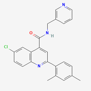 molecular formula C24H20ClN3O B5972587 6-chloro-2-(2,4-dimethylphenyl)-N-(3-pyridinylmethyl)-4-quinolinecarboxamide 