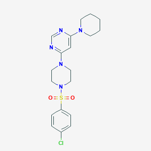 molecular formula C19H24ClN5O2S B5972596 4-{4-[(4-chlorophenyl)sulfonyl]-1-piperazinyl}-6-(1-piperidinyl)pyrimidine 