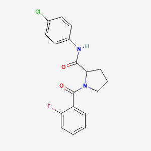 molecular formula C18H16ClFN2O2 B5972621 N-(4-chlorophenyl)-1-(2-fluorobenzoyl)prolinamide 
