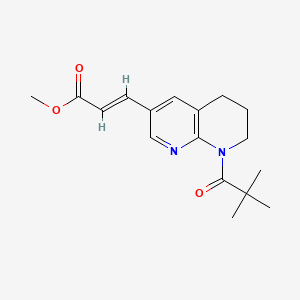 molecular formula C17H22N2O3 B597265 (E)-Methyl 3-(8-pivaloyl-5,6,7,8-tetrahydro-1,8-naphthyridin-3-yl)acrylate CAS No. 1222533-81-4