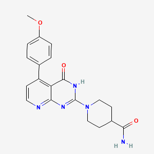 molecular formula C20H21N5O3 B5972668 1-[5-(4-methoxyphenyl)-4-oxo-3,4-dihydropyrido[2,3-d]pyrimidin-2-yl]-4-piperidinecarboxamide 