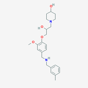 molecular formula C24H34N2O4 B5972675 1-[2-hydroxy-3-(2-methoxy-4-{[(3-methylbenzyl)amino]methyl}phenoxy)propyl]-4-piperidinol 