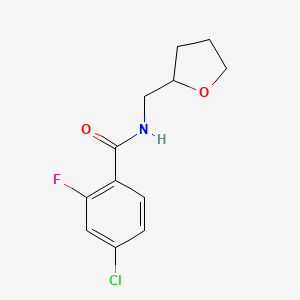 molecular formula C12H13ClFNO2 B5972696 4-chloro-2-fluoro-N-(tetrahydro-2-furanylmethyl)benzamide 