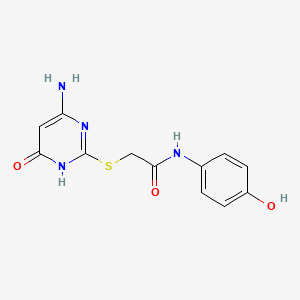 molecular formula C12H12N4O3S B5972703 2-[(4-amino-6-oxo-1,6-dihydro-2-pyrimidinyl)thio]-N-(4-hydroxyphenyl)acetamide 