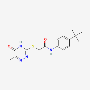 molecular formula C16H20N4O2S B5972704 N-(4-tert-butylphenyl)-2-[(6-methyl-5-oxo-4,5-dihydro-1,2,4-triazin-3-yl)thio]acetamide 