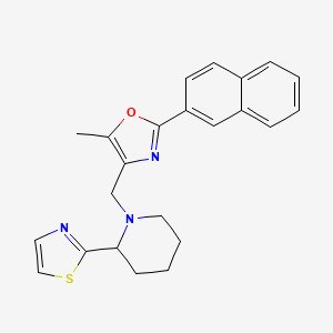 molecular formula C23H23N3OS B5972739 1-{[5-methyl-2-(2-naphthyl)-1,3-oxazol-4-yl]methyl}-2-(1,3-thiazol-2-yl)piperidine 