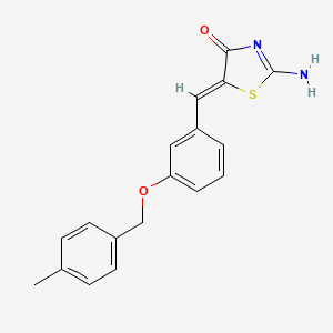 molecular formula C18H16N2O2S B5972766 2-imino-5-{3-[(4-methylbenzyl)oxy]benzylidene}-1,3-thiazolidin-4-one 