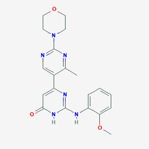 molecular formula C20H22N6O3 B5972767 2-[(2-methoxyphenyl)amino]-4'-methyl-2'-(4-morpholinyl)-4,5'-bipyrimidin-6(1H)-one 