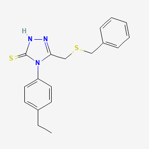 molecular formula C18H19N3S2 B5972769 5-[(benzylthio)methyl]-4-(4-ethylphenyl)-4H-1,2,4-triazole-3-thiol 