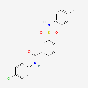 molecular formula C20H17ClN2O3S B5972791 N-(4-chlorophenyl)-3-{[(4-methylphenyl)amino]sulfonyl}benzamide 