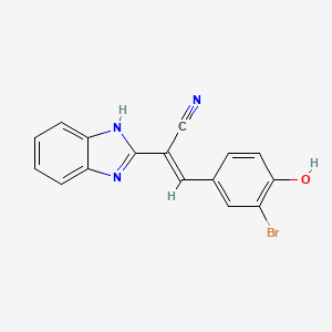 molecular formula C16H10BrN3O B5972808 2-(1H-benzimidazol-2-yl)-3-(3-bromo-4-hydroxyphenyl)acrylonitrile 