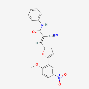 molecular formula C21H15N3O5 B5972815 2-cyano-3-[5-(2-methoxy-5-nitrophenyl)-2-furyl]-N-phenylacrylamide 
