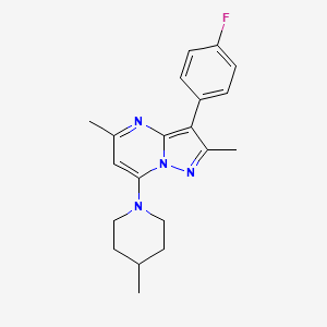 molecular formula C20H23FN4 B5972827 3-(4-fluorophenyl)-2,5-dimethyl-7-(4-methyl-1-piperidinyl)pyrazolo[1,5-a]pyrimidine 