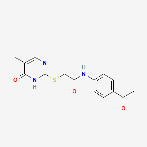 N-(4-acetylphenyl)-2-[(5-ethyl-4-hydroxy-6-methyl-2-pyrimidinyl)thio]acetamide