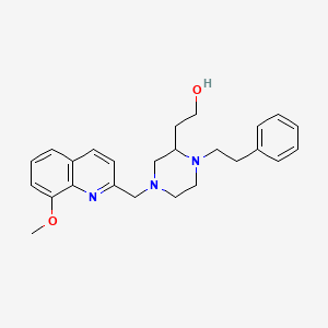 molecular formula C25H31N3O2 B5972838 2-[4-[(8-methoxy-2-quinolinyl)methyl]-1-(2-phenylethyl)-2-piperazinyl]ethanol 