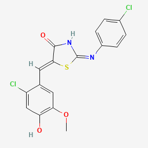 molecular formula C17H12Cl2N2O3S B5972839 5-(2-chloro-4-hydroxy-5-methoxybenzylidene)-2-[(4-chlorophenyl)imino]-1,3-thiazolidin-4-one 
