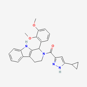 molecular formula C26H26N4O3 B5972844 2-[(3-cyclopropyl-1H-pyrazol-5-yl)carbonyl]-1-(2,3-dimethoxyphenyl)-2,3,4,9-tetrahydro-1H-beta-carboline 