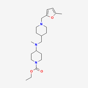 molecular formula C21H35N3O3 B5972857 ethyl 4-[methyl({1-[(5-methyl-2-furyl)methyl]-4-piperidinyl}methyl)amino]-1-piperidinecarboxylate 