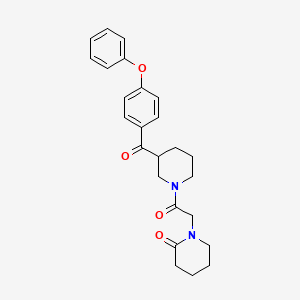 molecular formula C25H28N2O4 B5972869 1-{2-oxo-2-[3-(4-phenoxybenzoyl)-1-piperidinyl]ethyl}-2-piperidinone 