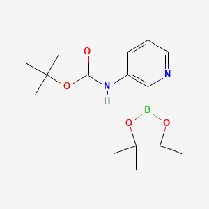 molecular formula C16H25BN2O4 B597287 tert-Butyl (2-(4,4,5,5-tetramethyl-1,3,2-dioxaborolan-2-yl)pyridin-3-yl)carbamate CAS No. 1310405-05-0