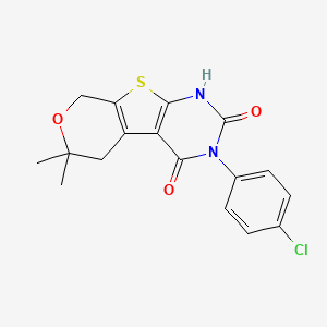 molecular formula C17H15ClN2O3S B5972904 3-(4-chlorophenyl)-6,6-dimethyl-1,5,6,8-tetrahydro-2H-pyrano[4',3':4,5]thieno[2,3-d]pyrimidine-2,4(3H)-dione 