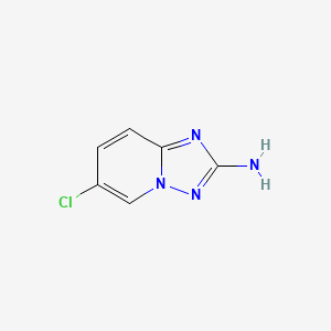 molecular formula C6H5ClN4 B597291 6-Chloro-[1,2,4]triazolo[1,5-a]pyridin-2-amine CAS No. 1239647-60-9
