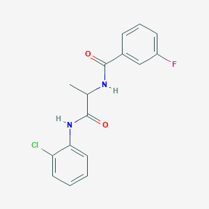 molecular formula C16H14ClFN2O2 B5972916 N-{2-[(2-chlorophenyl)amino]-1-methyl-2-oxoethyl}-3-fluorobenzamide 