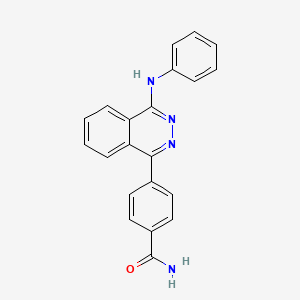 molecular formula C21H16N4O B5972924 4-(4-anilino-1-phthalazinyl)benzamide 