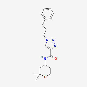 molecular formula C19H26N4O2 B5972930 N-(2,2-dimethyltetrahydro-2H-pyran-4-yl)-1-(3-phenylpropyl)-1H-1,2,3-triazole-4-carboxamide 