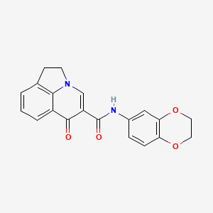 molecular formula C20H16N2O4 B5972935 N-(2,3-dihydro-1,4-benzodioxin-6-yl)-6-oxo-1,2-dihydro-6H-pyrrolo[3,2,1-ij]quinoline-5-carboxamide 