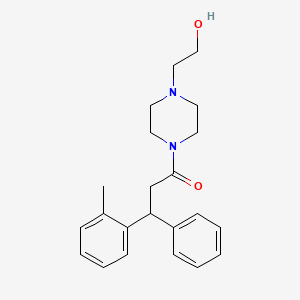 molecular formula C22H28N2O2 B5972936 2-{4-[3-(2-methylphenyl)-3-phenylpropanoyl]-1-piperazinyl}ethanol 