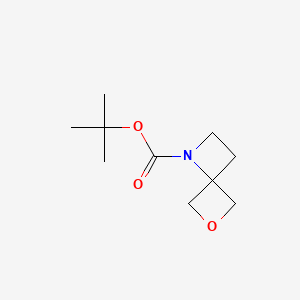 molecular formula C10H17NO3 B597298 Tert-butyl 6-oxa-1-azaspiro[3.3]heptane-1-carboxylate CAS No. 1245816-27-6