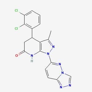 molecular formula C18H13Cl2N7O B5972986 4-(2,3-dichlorophenyl)-3-methyl-1-[1,2,4]triazolo[4,3-b]pyridazin-6-yl-1,4,5,7-tetrahydro-6H-pyrazolo[3,4-b]pyridin-6-one 