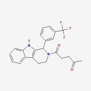 molecular formula C23H21F3N2O2 B5972993 5-oxo-5-{1-[3-(trifluoromethyl)phenyl]-1,3,4,9-tetrahydro-2H-beta-carbolin-2-yl}-2-pentanone 