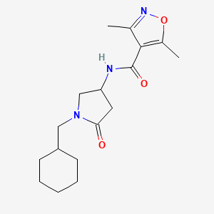molecular formula C17H25N3O3 B5973000 N-[1-(cyclohexylmethyl)-5-oxo-3-pyrrolidinyl]-3,5-dimethyl-4-isoxazolecarboxamide 