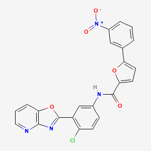 molecular formula C23H13ClN4O5 B5973004 N-(4-chloro-3-[1,3]oxazolo[4,5-b]pyridin-2-ylphenyl)-5-(3-nitrophenyl)-2-furamide 