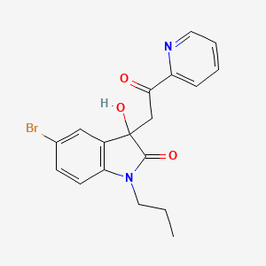 5-bromo-3-hydroxy-3-[2-oxo-2-(2-pyridinyl)ethyl]-1-propyl-1,3-dihydro-2H-indol-2-one
