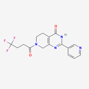 molecular formula C16H15F3N4O2 B5973016 2-pyridin-3-yl-7-(4,4,4-trifluorobutanoyl)-5,6,7,8-tetrahydropyrido[3,4-d]pyrimidin-4(3H)-one 