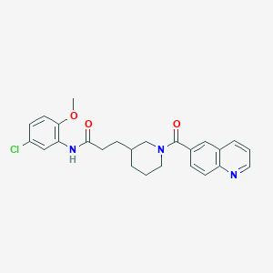 molecular formula C25H26ClN3O3 B5973031 N-(5-chloro-2-methoxyphenyl)-3-[1-(6-quinolinylcarbonyl)-3-piperidinyl]propanamide 