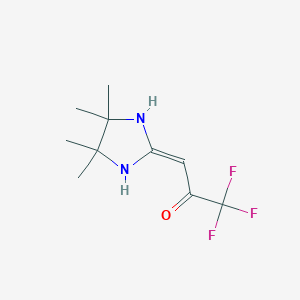 molecular formula C10H15F3N2O B5973035 1,1,1-trifluoro-3-(4,4,5,5-tetramethyl-2-imidazolidinylidene)acetone 