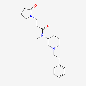molecular formula C21H31N3O2 B5973096 N-methyl-3-(2-oxo-1-pyrrolidinyl)-N-[1-(2-phenylethyl)-3-piperidinyl]propanamide 