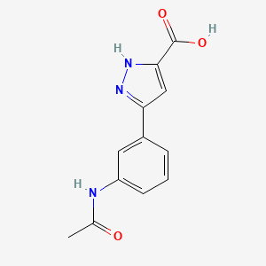 B597311 5-(3-Acetylaminophenyl)-1H-pyrazole-3-carboxylic acid CAS No. 1240061-39-5