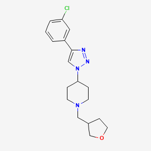 molecular formula C18H23ClN4O B5973112 4-[4-(3-chlorophenyl)-1H-1,2,3-triazol-1-yl]-1-(tetrahydro-3-furanylmethyl)piperidine trifluoroacetate 