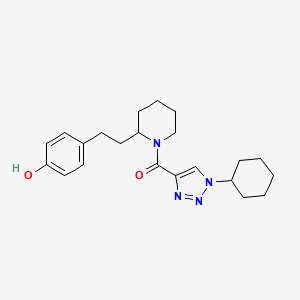 molecular formula C22H30N4O2 B5973131 4-(2-{1-[(1-cyclohexyl-1H-1,2,3-triazol-4-yl)carbonyl]-2-piperidinyl}ethyl)phenol 