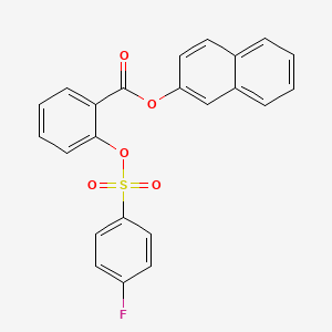 molecular formula C23H15FO5S B5973147 2-naphthyl 2-{[(4-fluorophenyl)sulfonyl]oxy}benzoate 