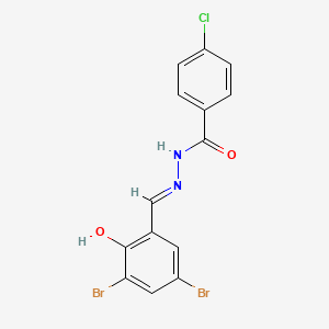 molecular formula C14H9Br2ClN2O2 B5973158 4-chloro-N'-(3,5-dibromo-2-hydroxybenzylidene)benzohydrazide 