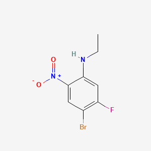 molecular formula C8H8BrFN2O2 B597320 4-溴-N-乙基-5-氟-2-硝基苯胺 CAS No. 1261901-27-2