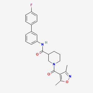 molecular formula C24H24FN3O3 B5973207 1-[(3,5-dimethyl-4-isoxazolyl)carbonyl]-N-(4'-fluoro-3-biphenylyl)-3-piperidinecarboxamide 